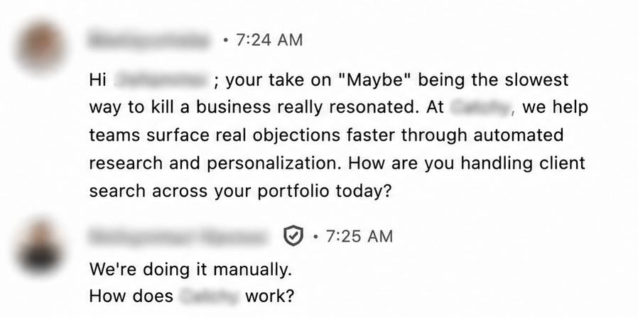 LinkedIn outreach reply: AI university founder asking to share deck about seed extension